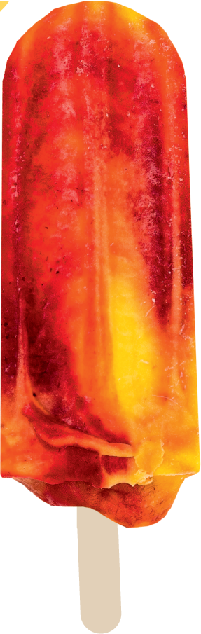 Mango-raspberry popsicle